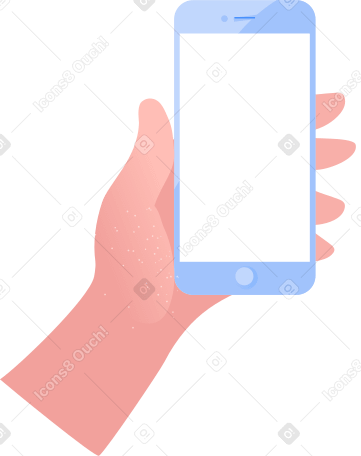 Mobile phone in a hand Illustration in PNG, SVG
