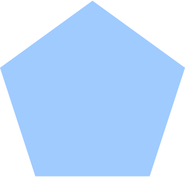 Light blue pentagon PNG, SVG