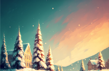 3D christmas city background PNG, SVG