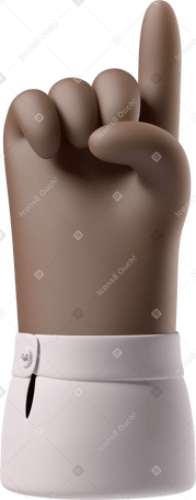 3D Mano di pelle nera rivolta verso l'alto PNG, SVG