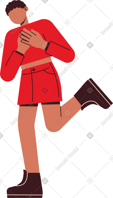 抬起腿的年轻女子 PNG, SVG