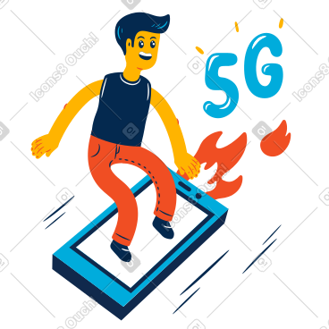 5g加速男人的手机 PNG, SVG