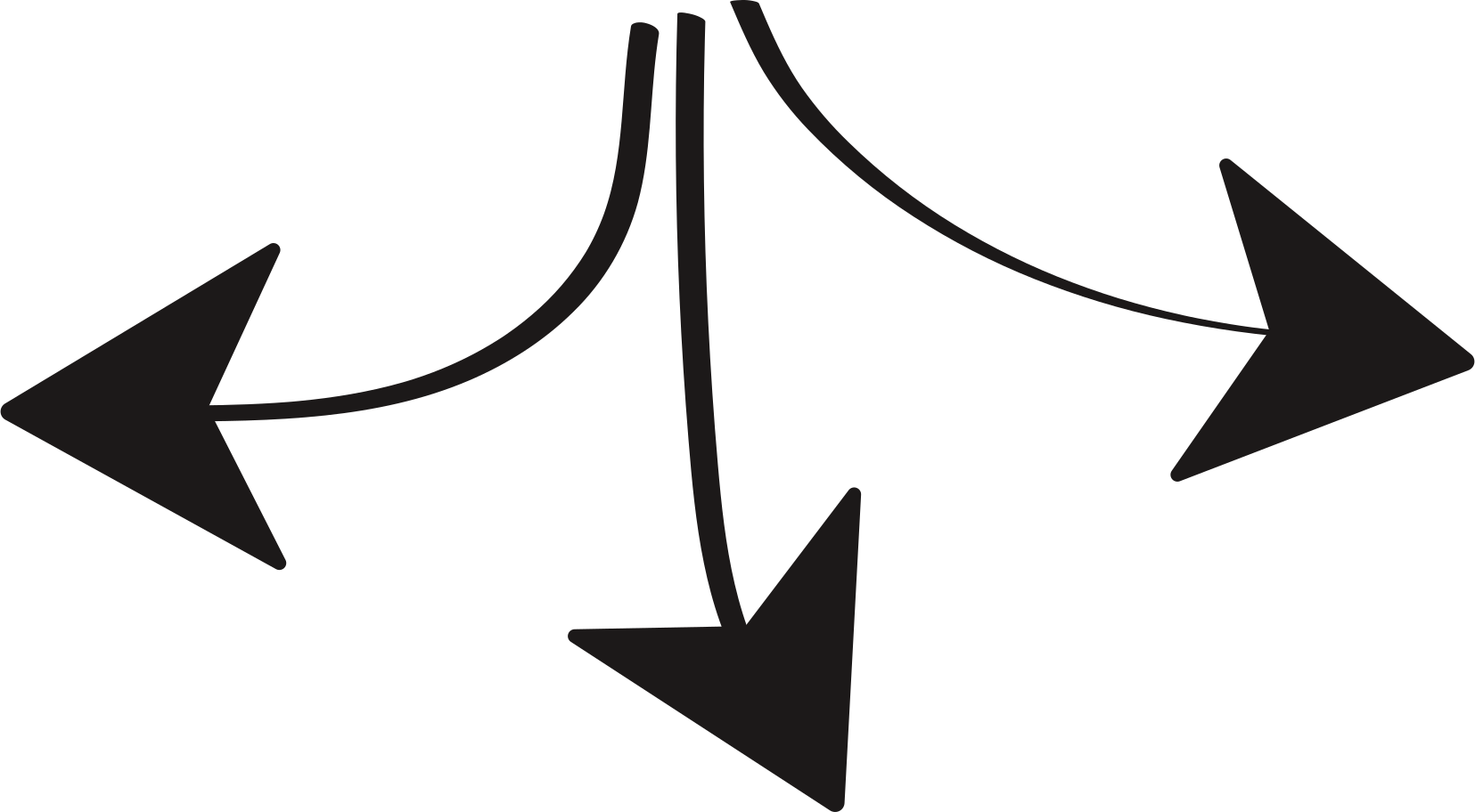 Black three arrow Illustration in PNG, SVG