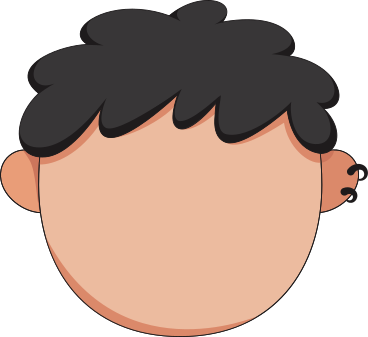 face with curly hair PNG, SVG
