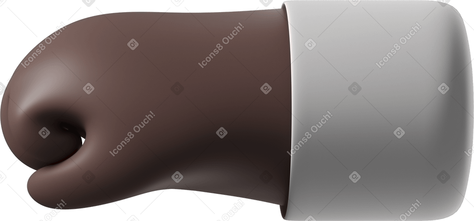 3D Fist of a black skin hand turned to the left PNG, SVG