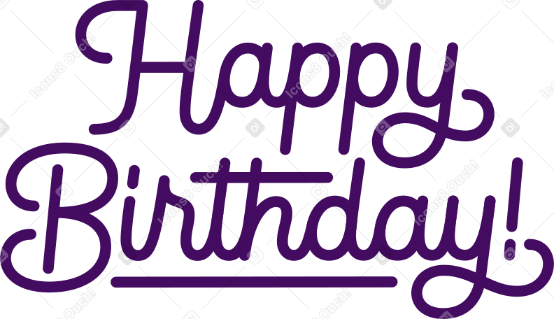 надпись с днем рождения текст в PNG, SVG