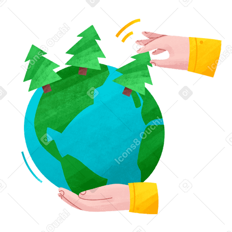 지구의 환경과 산소에 대한 관심으로 새로운 나무 심기 PNG, SVG