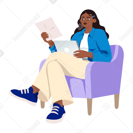 Woman is working at a computer PNG, SVG