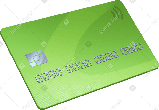 green credit card PNG, SVG