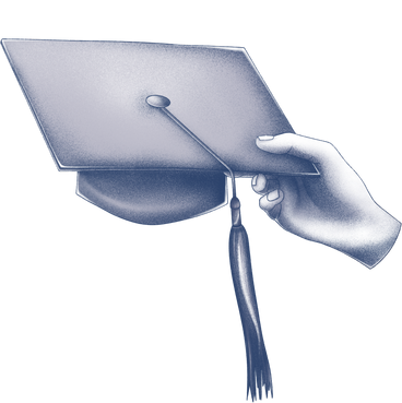 hand holding an academic hat PNG, SVG