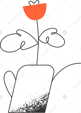 flower in watering can PNG, SVG