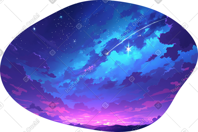 天空与星光背景 PNG, SVG