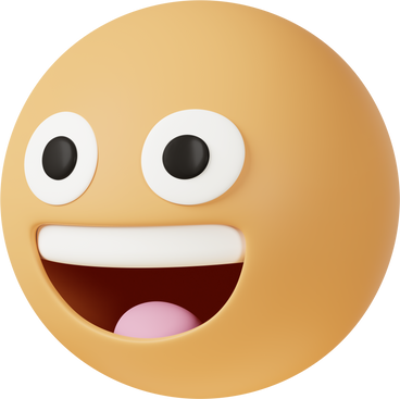 three quarter view of grinning face PNG, SVG