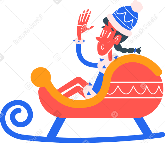 sleigh Illustration in PNG, SVG