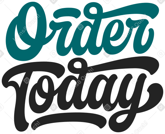 lettering order today Illustration in PNG, SVG