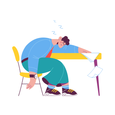 The man fell asleep at the workplace PNG, SVG