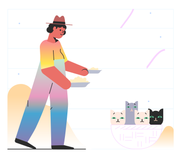 Feeding cats PNG, SVG
