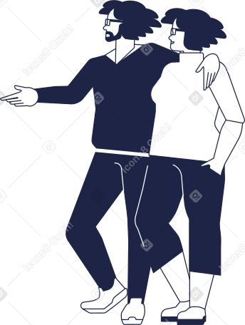 couple in modern outfit PNG, SVG