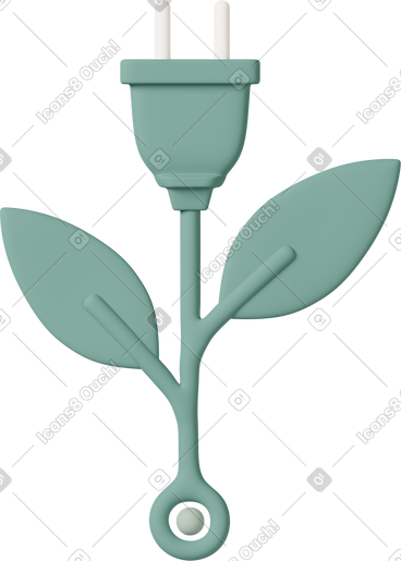 Green energy plug PNG, SVG