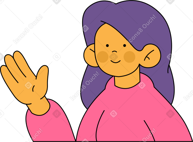 Frau winkt mit der hand PNG, SVG