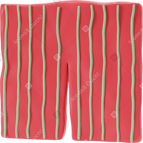 3D Red shorts with green stripes PNG, SVG