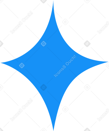blue four pointed star Illustration in PNG, SVG