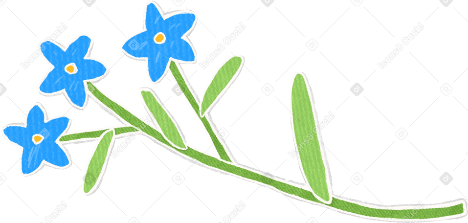 little blue flowers Illustration in PNG, SVG