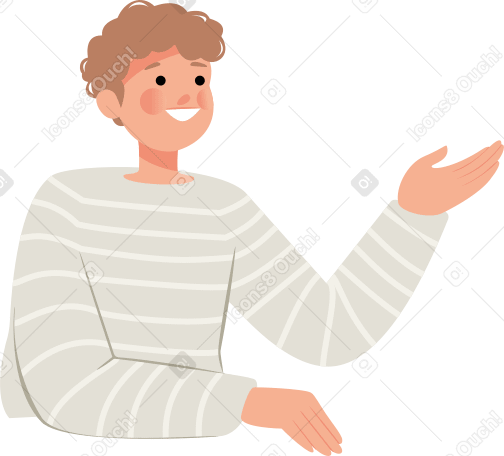 the guy stretched out his hand Illustration in PNG, SVG