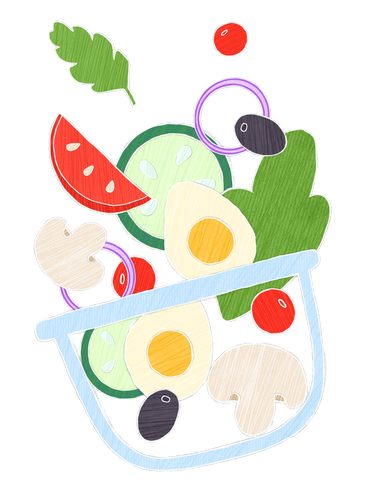 Vegetable salad for a healthy diet PNG, SVG