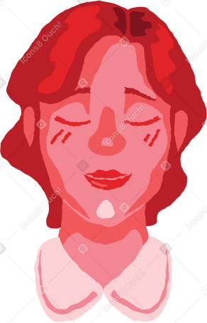 woman's head with closed eyes Illustration in PNG, SVG