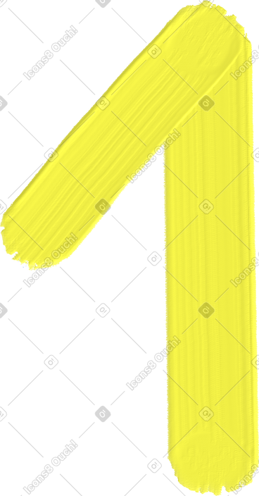 Yellow number one PNG, SVG