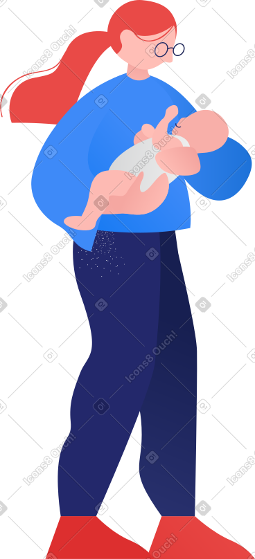 有孩子的妇女 PNG, SVG