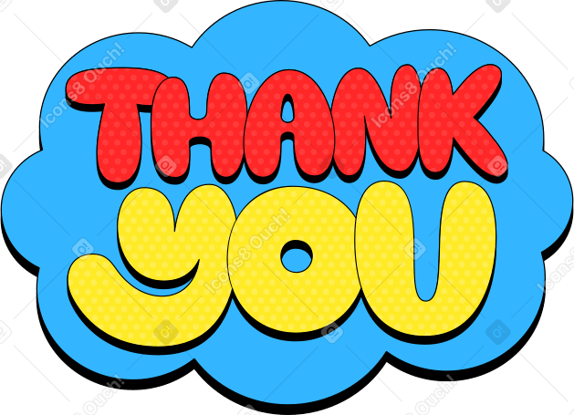 lettering thank you puffy in cloud text PNG, SVG