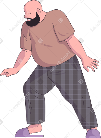 dancing man in pajamas Illustration in PNG, SVG