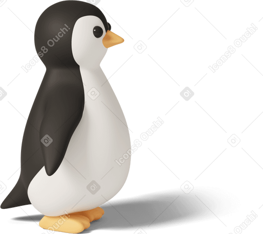 3D little penguin в PNG, SVG