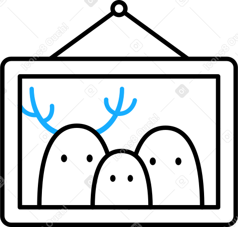 picture with ghosts Illustration in PNG, SVG