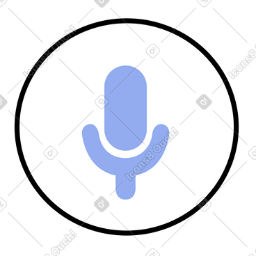 Round microphone button动态插图，格式有GIF、Lottie (JSON)、AE