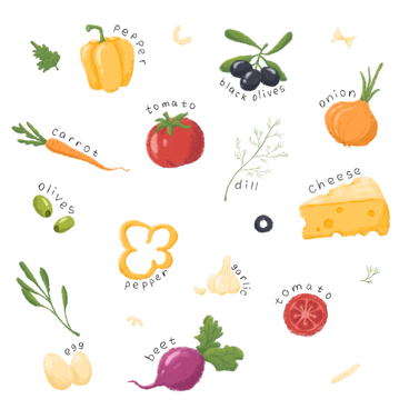 Vegetable pattern, cooking ingredients  PNG, SVG