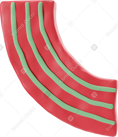 3D 빨간 줄무늬 천으로 된 팔 PNG, SVG