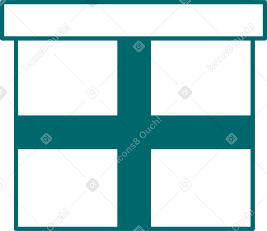 box with green ribbon Illustration in PNG, SVG