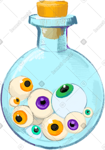 Eyes in glass bottle PNG, SVG