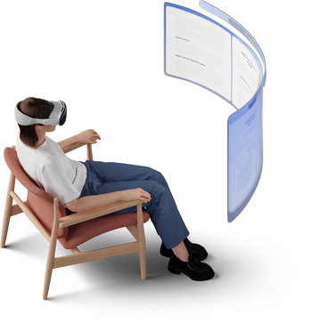 isometric view of young woman in vr headset PNG, SVG