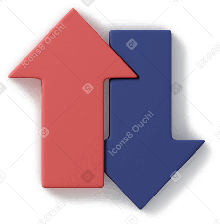 3D up down arrow icon PNG, SVG