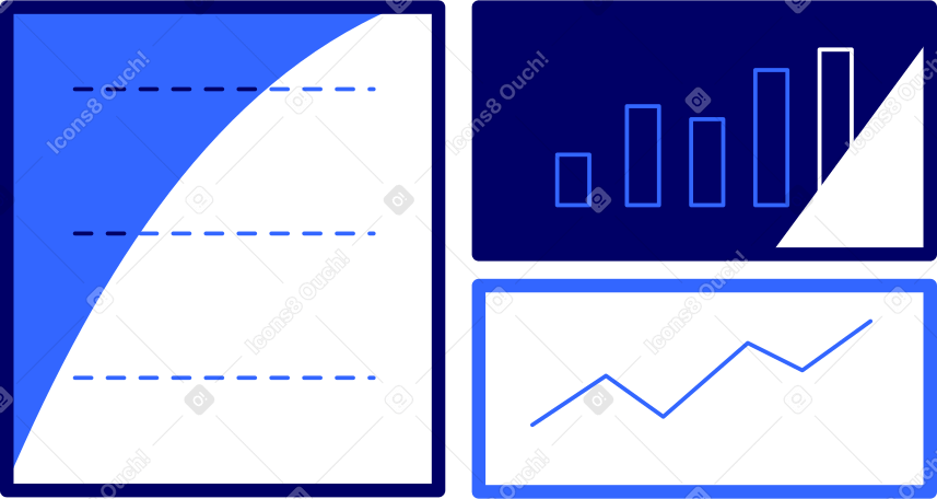 board with charts Illustration in PNG, SVG