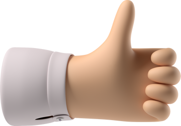 White skin hand showing thumbs up PNG, SVG