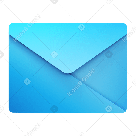 3D blue envelope PNG, SVG