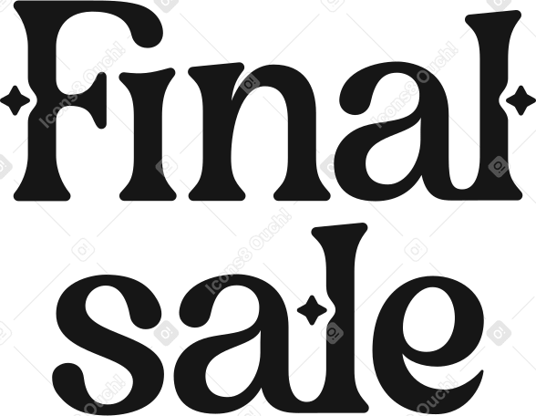 lettering final sale with tiny stars text PNG, SVG