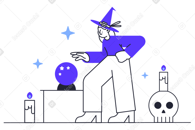 Witch Illustration in PNG, SVG