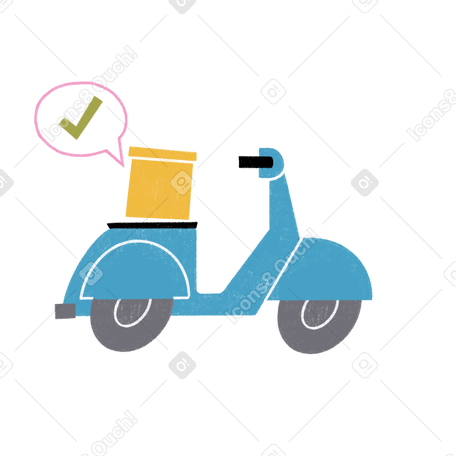 El scooter entrega el pedido. PNG, SVG