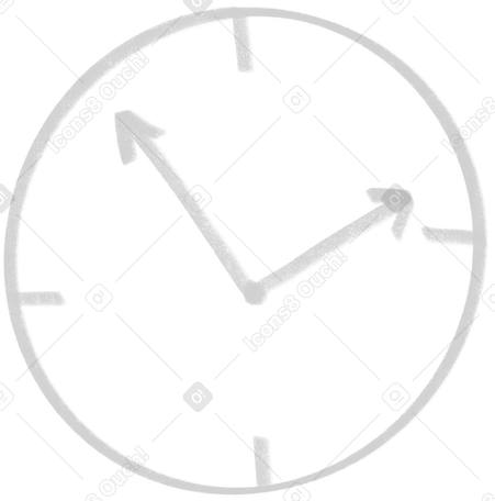 big gray simple clock Illustration in PNG, SVG